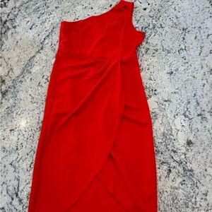 Prettygarden Red One Shoulder Tulip Cocktail Dress NWT L